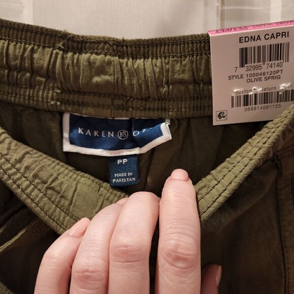 Karen Scott Petite Edna Capri Olive Sprig - Picture 2 of 6